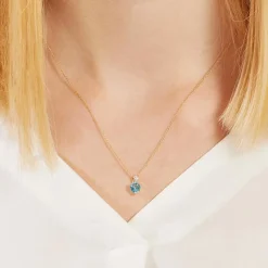 585er Anhänger 1 Topas 4 Diamanten 0,0253 ct. DP0094SL