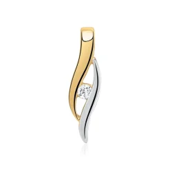 333er Gelb- Weißgold Anhänger mit Zirkonia GP0127