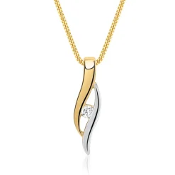 333er Gelb- Weißgold Anhänger mit Zirkonia GP0127