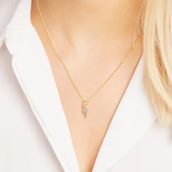 333er Gelb- Weißgold Anhänger mit Zirkonia GP0127