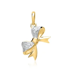 585er Gelbgold-Anhänger Schleife Diamant DP0125SL