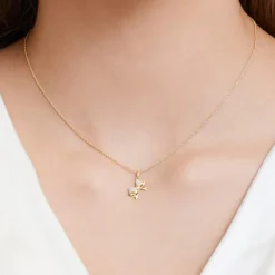 585er Gelbgold-Anhänger Schleife Diamant DP0125SL