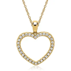 585er Gelbgold-Herz-Anhänger 32 Diamanten BDP0008-14KGSL
