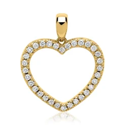 585er Gelbgold-Herz-Anhänger 32 Diamanten BDP0008-14KGSL