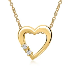 585er Gelbgold-Ketten-Anhänger 2 Diamanten DP0090SL