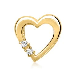585er Gelbgold-Ketten-Anhänger 2 Diamanten DP0090SL