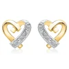 585er Gelbgold-Ohrringe Herz 4 Diamanten DE0152