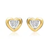 585er Gelbgold-Ohrringe Herz 2 Diamanten DE0157