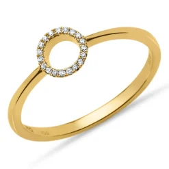750er Gelbgoldring Diamanten 0,05 ct. gravierbar DR0073SL