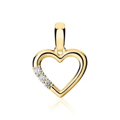 750er Gold Anhänger Herz mit Brillanten BDP0027-18KGSL