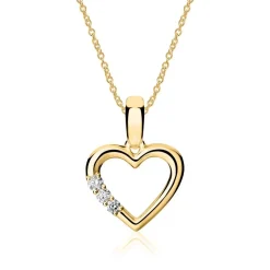 750er Gold Anhänger Herz mit Brillanten BDP0027-18KGSL