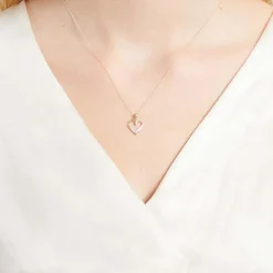 585er Gold Anhänger Herz mit Diamant DP0166SL