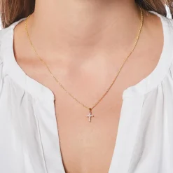 585er Gold Anhänger Kreuz 11 Brillanten BDP0019-14KGSL