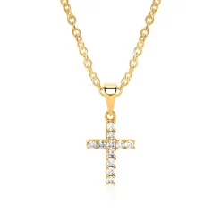 585er Gold Anhänger Kreuz 11 Brillanten BDP0019-14KGSL