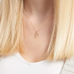 333er Gold Buchstabenanhänger Pmit Zirkonia GP0147SL