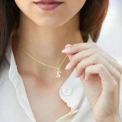 333er Gold Buchstabenanhänger S mit Zirkonia GP0150SL