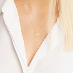 333er Gold Buchstabenanhänger N mit Zirkonia GP0145SL