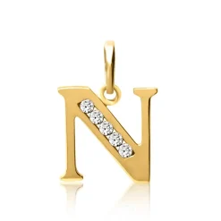 333er Gold Buchstabenanhänger N mit Zirkonia GP0145SL
