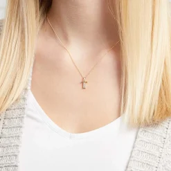 333er Gold Buchstabenanhänger T mit Zirkonia GP0151SL