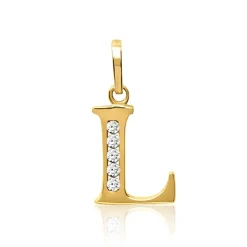 333er Gold Buchstabenanhänger L mit Zirkonia GP0143SL