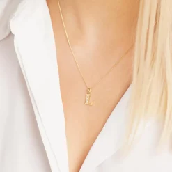 333er Gold Buchstabenanhänger L mit Zirkonia GP0143SL