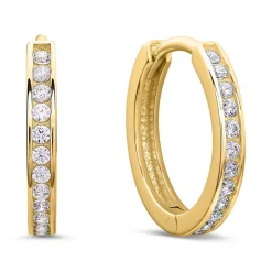 333er Gold Creolen mit weißen Zirkonia GE0295