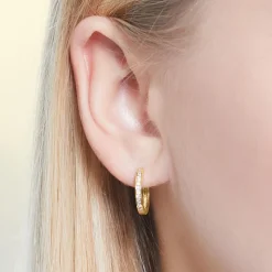 333er Gold Creolen mit weißen Zirkonia GE0295