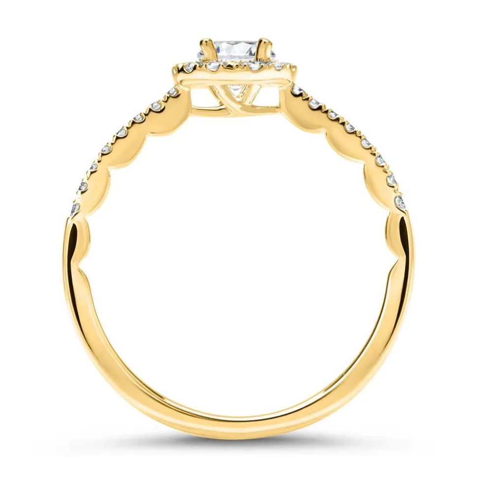 750er Gold Halo Ring mit Diamanten DR0187SL-18KG