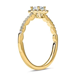 750er Gold Halo Ring mit Diamanten DR0187SL-18KG