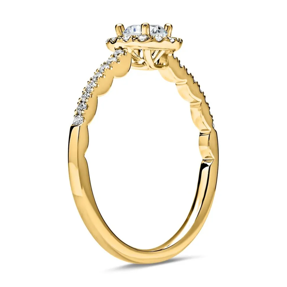 750er Gold Halo Ring mit Diamanten DR0187SL-18KG
