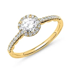 750er Gold Halo Ring mit Diamanten DR0187SL-18KG