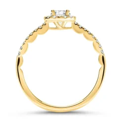 750er Gold Halo Ring mit Diamanten DR0187SL-18KG