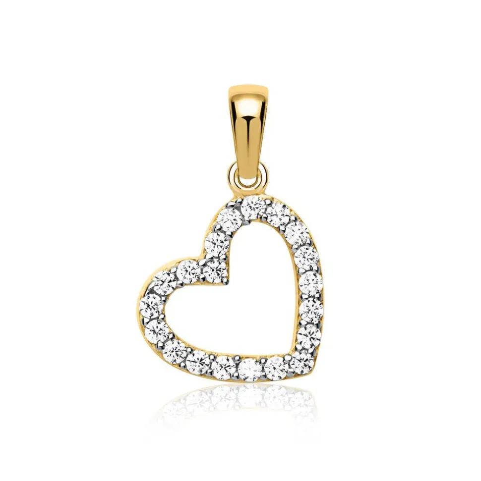 333er Gold Herz Anhänger Zirkoniabesatz GP0226SL