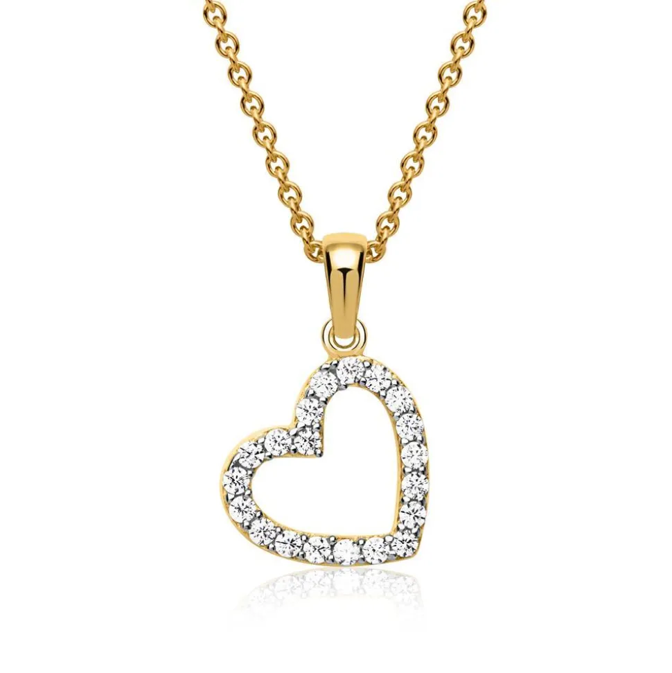 333er Gold Herz Anhänger Zirkoniabesatz GP0226SL