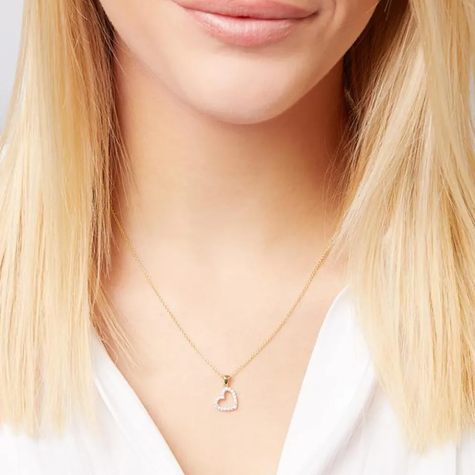 333er Gold Herz Anhänger Zirkoniabesatz GP0226SL