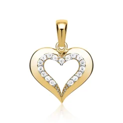 333er Gold Herz Anhänger Zirkoniabesatz GP0219SL
