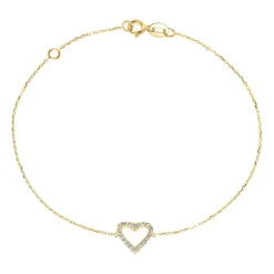 375er Gold Herzarmband für Damen mit Zirkonia GB0031