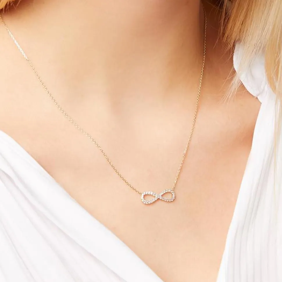 333er Gold Kette Unendlichkeitszeichen Zirkonia GN0002