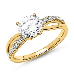 750er Gold Ring mit Diamanten DR0194SL-18KG