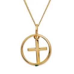 333er Gold Taufkette mit Kreuz Smaragd KTR0029SLK