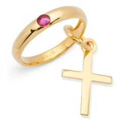 333er Gold Taufkette: Rubin Kreuz KTR0022SLK