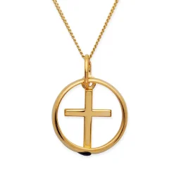 333er Gold Taufkette: Saphir Kreuz KTR0023SLK