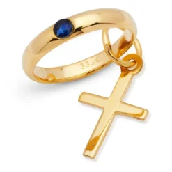 333er Gold Taufkette: Saphir Kreuz KTR0023SLK