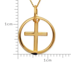 333er Gold Taufkette: Saphir Kreuz KTR0023SLK