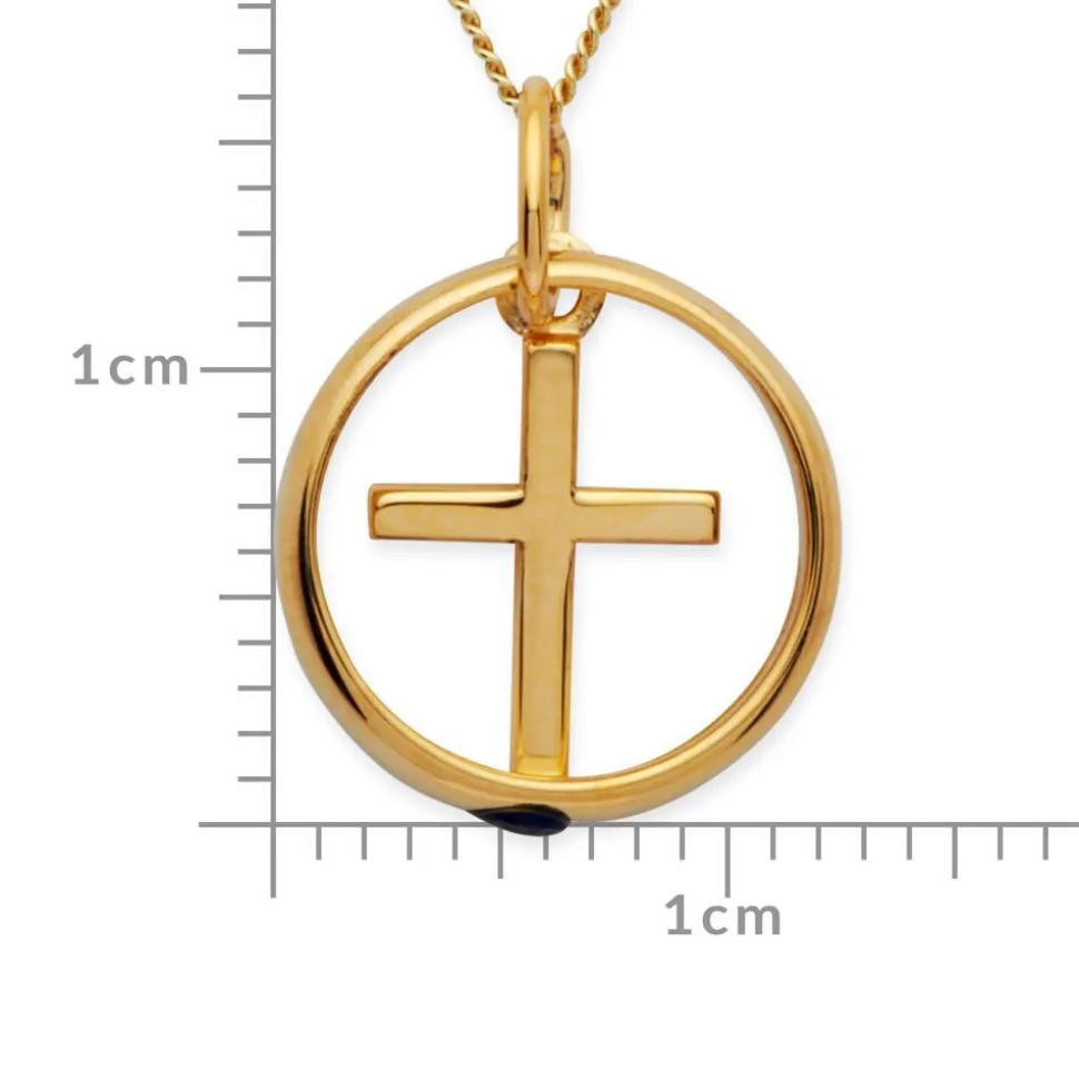 333er Gold Taufkette: Saphir Kreuz KTR0023SLK