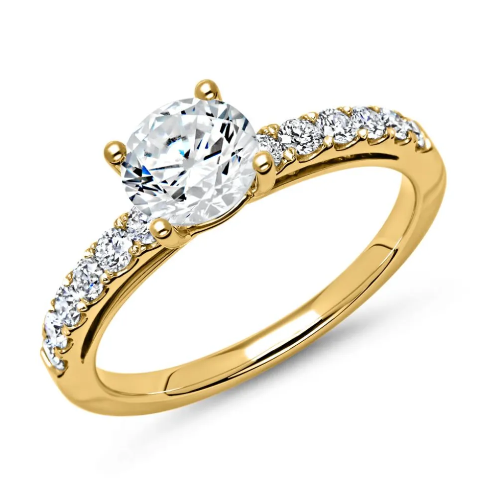 750er Gold Verlobungsring mit Diamanten DR0190SL-18KG