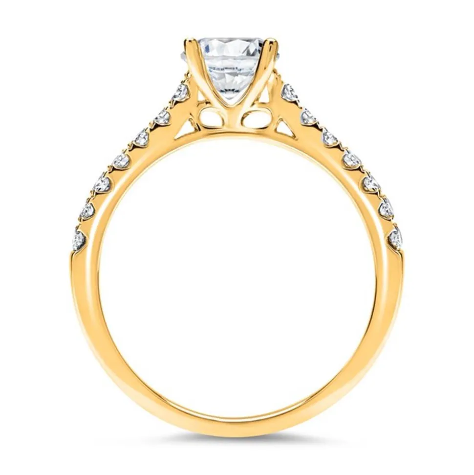 750er Gold Verlobungsring mit Diamanten DR0182SL-18KG