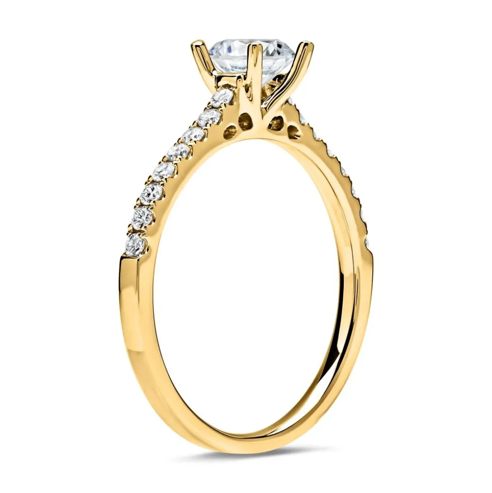750er Gold Verlobungsring mit Diamanten DR0181SL-18KG