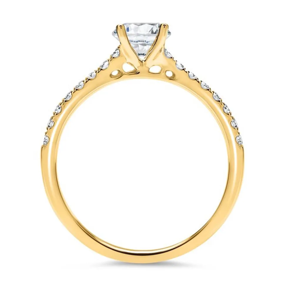 750er Gold Verlobungsring mit Diamanten DR0181SL-18KG