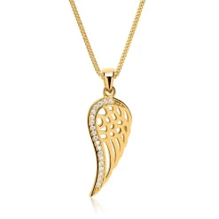 333er Goldanhänger Flügel mit Zirkoniasteinen GP0275SL